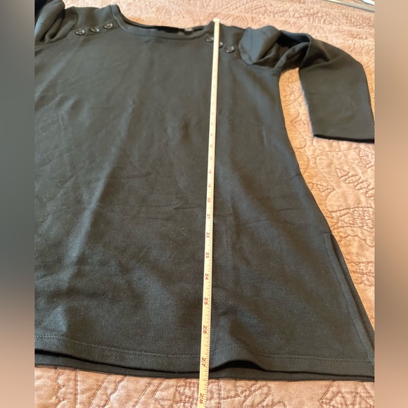 Susan Graver Weekend Regular Brushed Back Knit Tunic with Button Detail-Black-XS - Picture 9 of 14